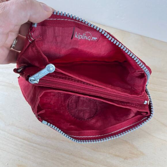 Kipling Creativity Pouch Red Storage 3 compartment - Picture 8 of 11
